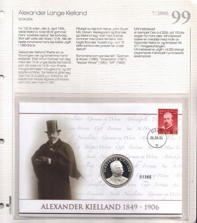 Myntbrev nr 99. Alexander Lange Kielland.