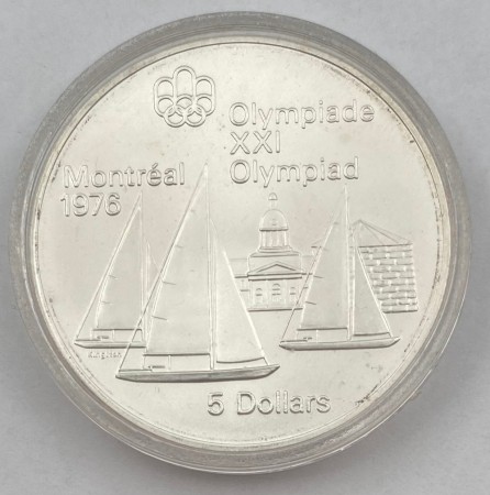 Canada: 5 dollars 1973 - Kingston og seilbåter