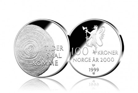100 kr 1999 - Millennium med originalt etui og info