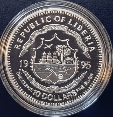 Liberia: 10 dollars 1995