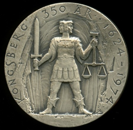 Kongsberg 350 år - 1974. 925 Sølv.